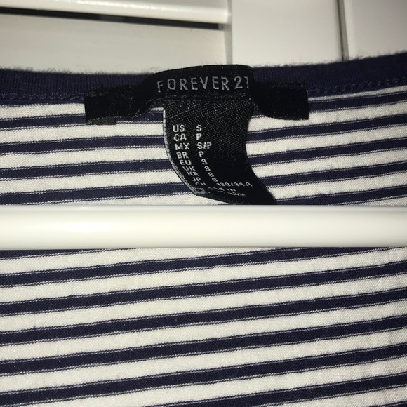 Navy and White Striped Button Shirt - Picture 2 of 2